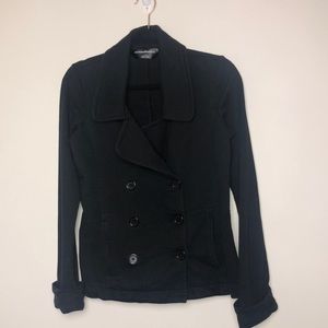 Norma Kamali black double breasted button up blazer jacket, size small